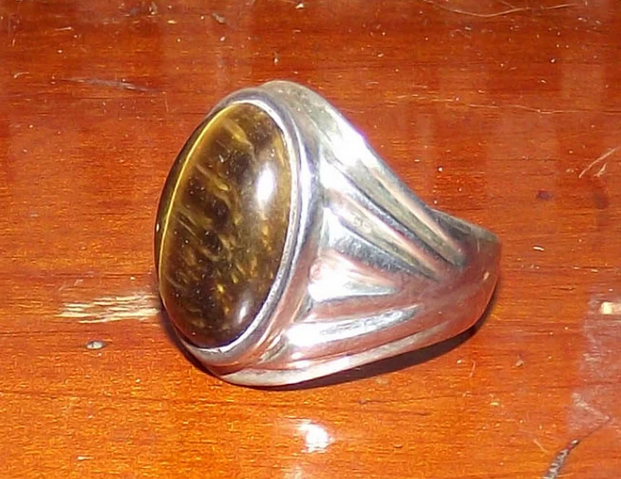 Vintage Tiger Eye Silver Ring